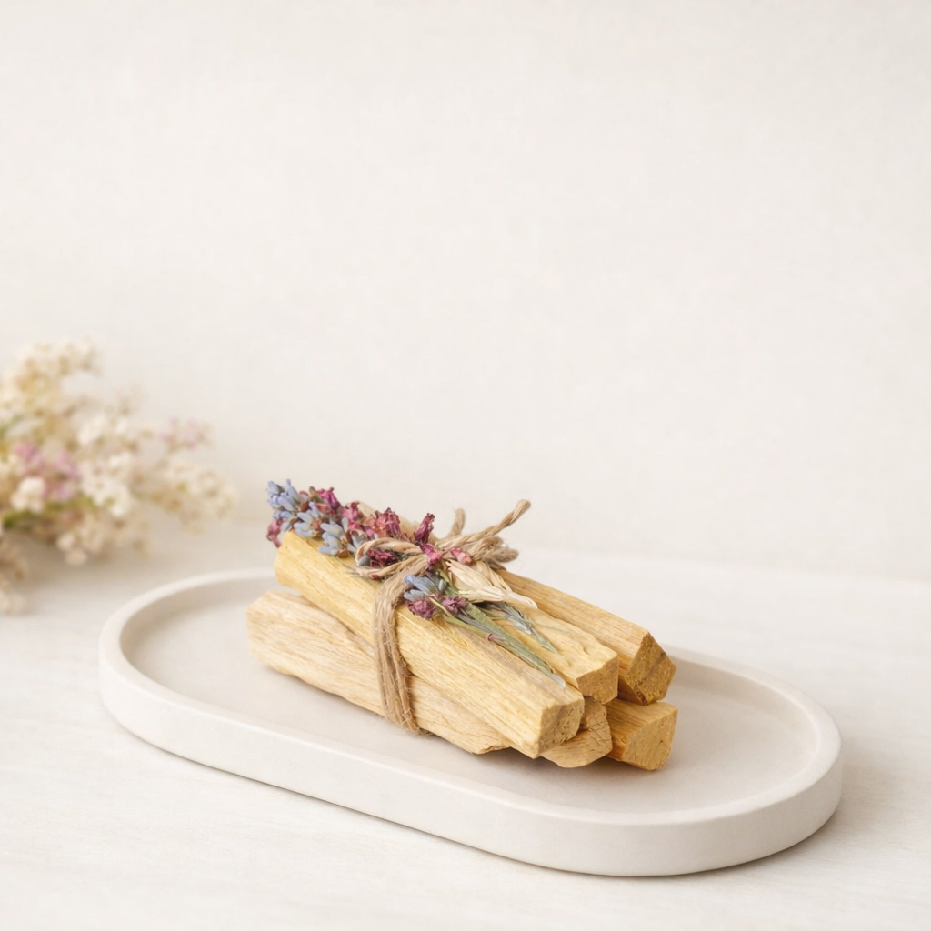 Vykuřovadlo - Palo Santo s podtáckem - Inspired by Nature. Front point of view